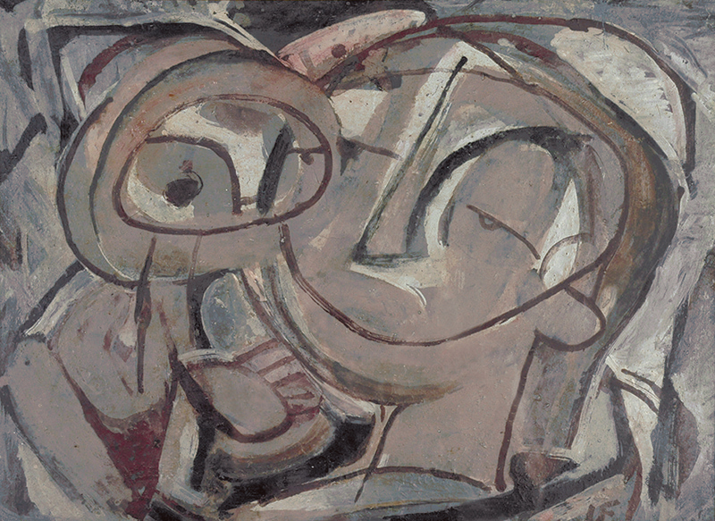 Ian Fairweather, Mother and Child, 1956. Oil and tempera paint on board, 37 x 50 cm. Donated by Dr Harold Schenberg 1975.