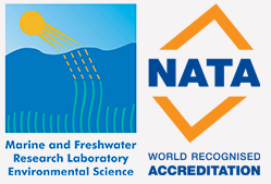 Marine and Freshwater Research Laboratory and National Association of Testing Authorities logos
