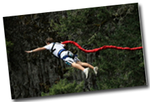 Person bungee jumping