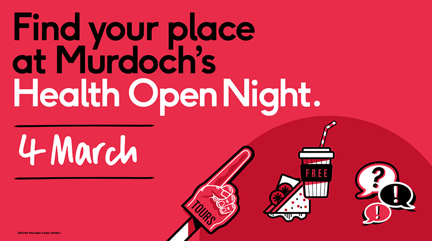 Murdoch Health Open Night promotional banner