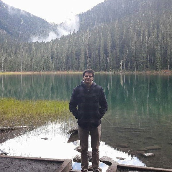 Reuben at a lake in Canada