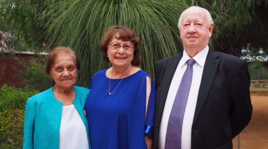Rhonda with her mum Georgina Kiely and husband Graham