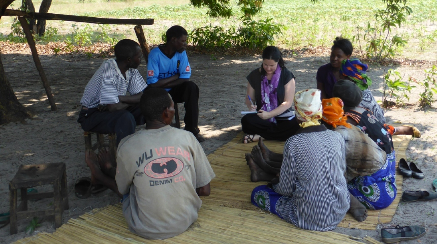 Associate Professor Rochelle Spencer on a research trip to Africa