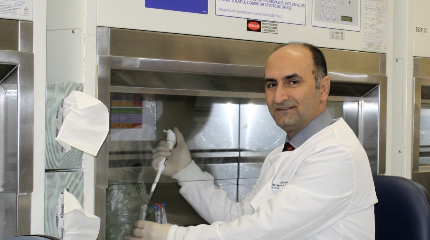 Dr Hamid Sohrabi testing samples in a lab