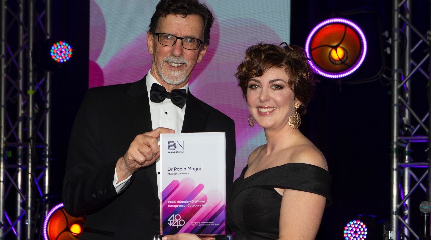 Dr Paola Magni receives 40under40 award at ceremony 