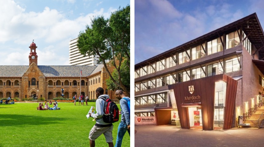 University Pretoria campus and Murdoch University chancellery building 