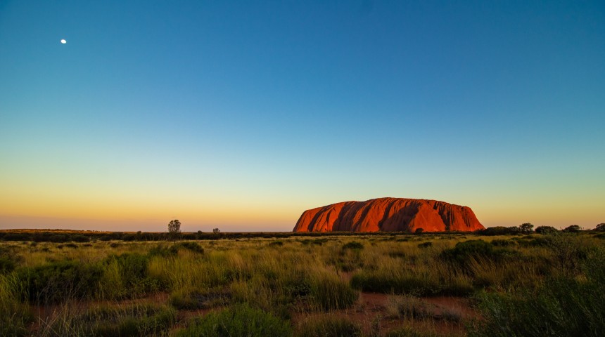 Uluru rock at sunset