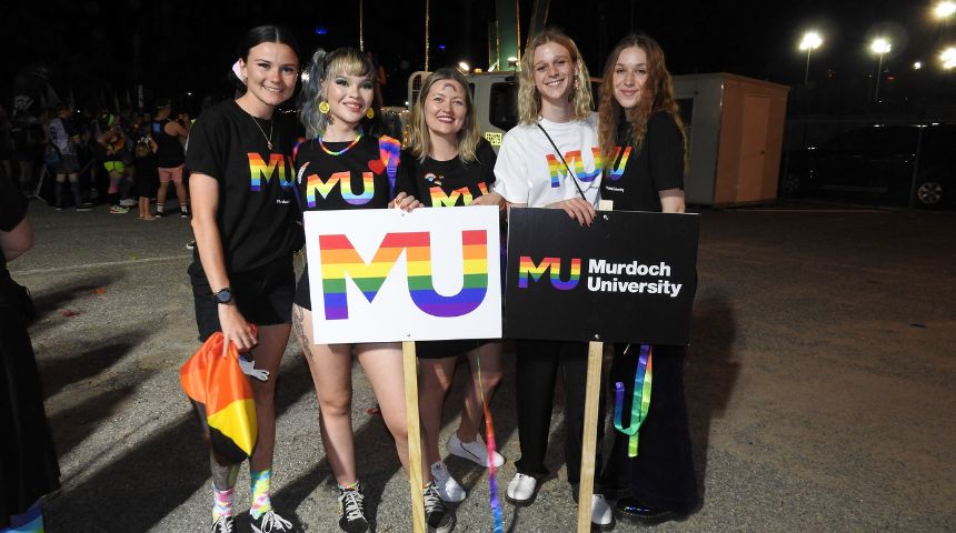 Students at Pride event