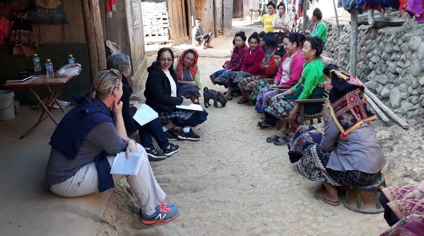 Dr Amanda Ash consulting with villages in Laos