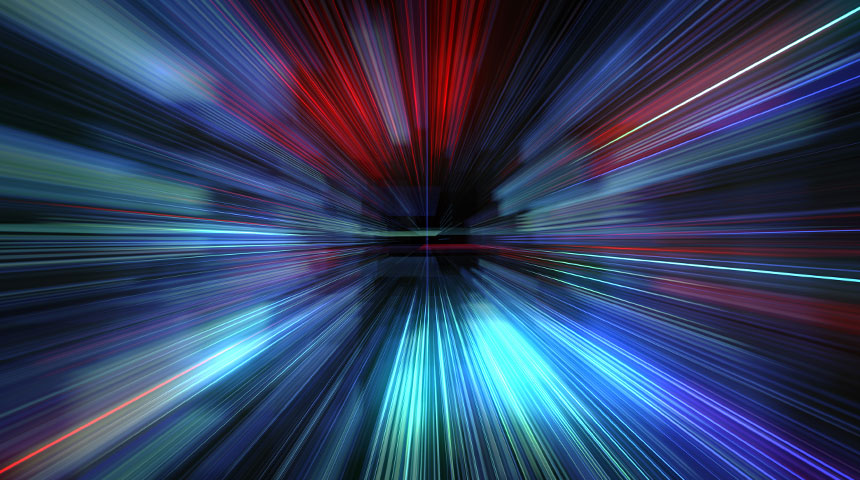 Image of warp speed through space
