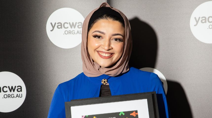 WA Young Person of the Year 2022, Zahra Al Hilaly, a young muslim woman wearing a head scarf.
