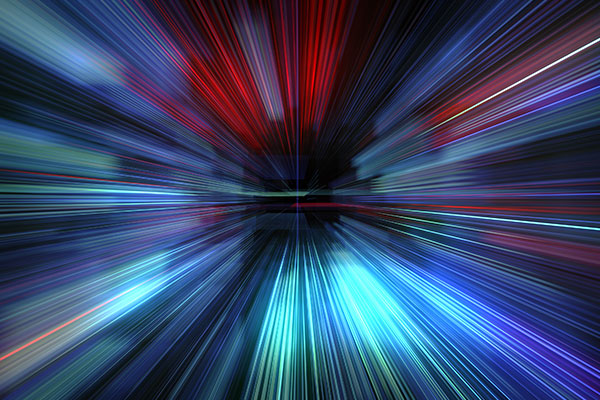 Image of warp speed through space
